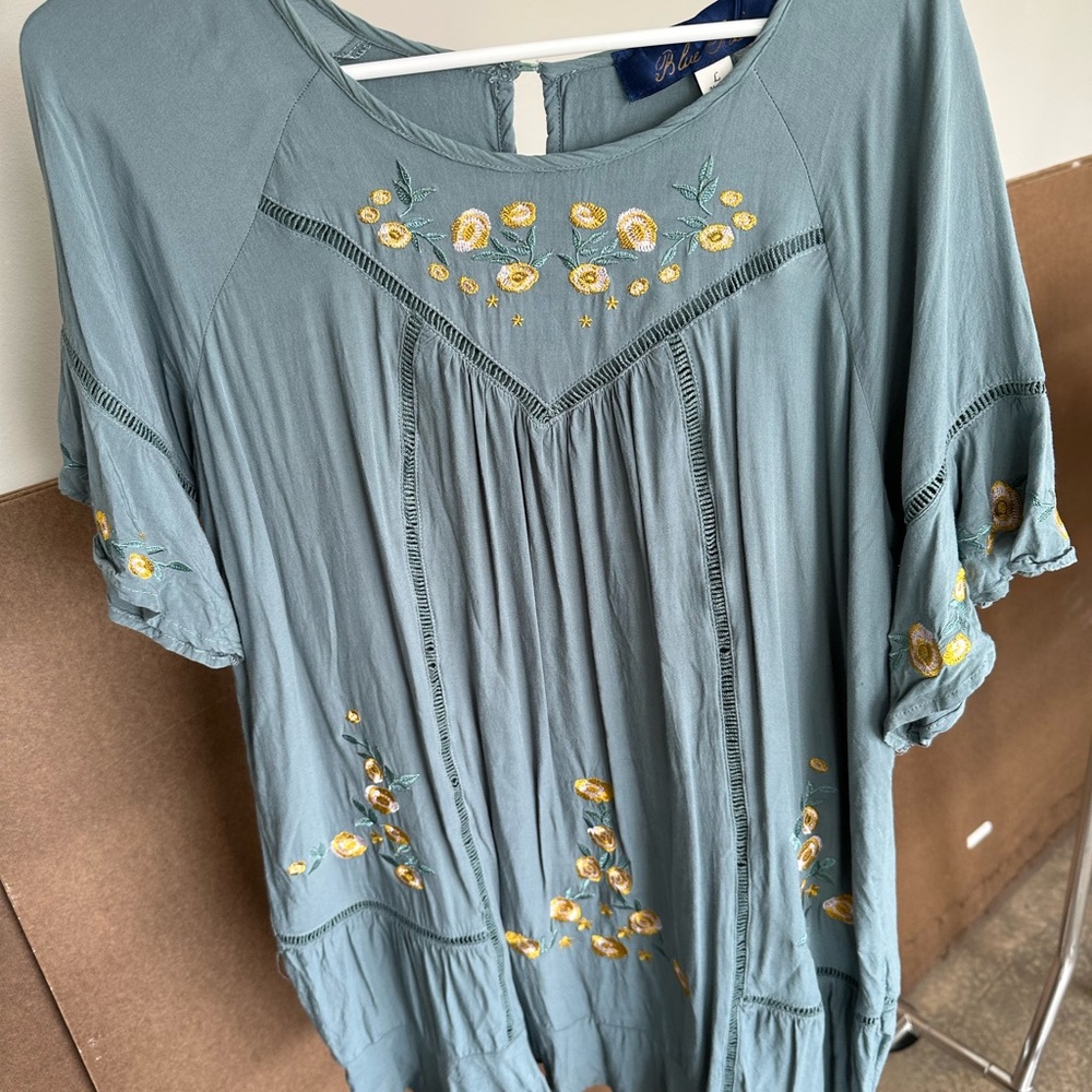 Blue Rain Short Sleeve Dress